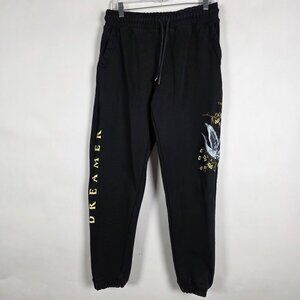 YoungLA Dreamer Embroidered Athleisure Mens Medium Black Jogger Sweatpants